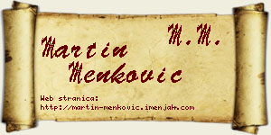 Martin Menković vizit kartica